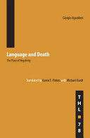 Language and Death - The Place of Negativity (Giorgio Agamben)(Paperback)