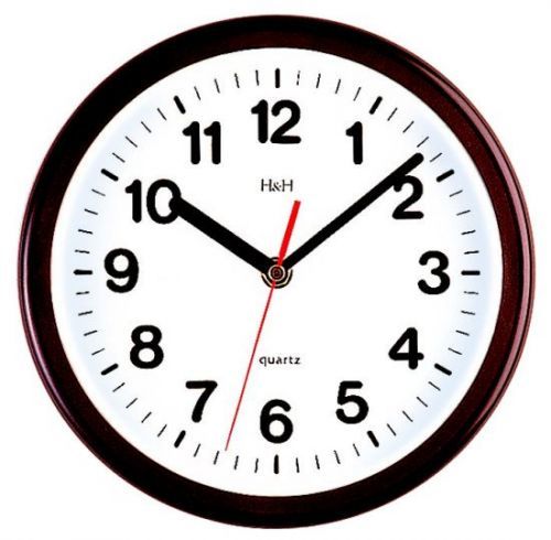 H&H Nástěnné hodiny plastové 3001.7, 3005.2 H&H 3001 - hnědé