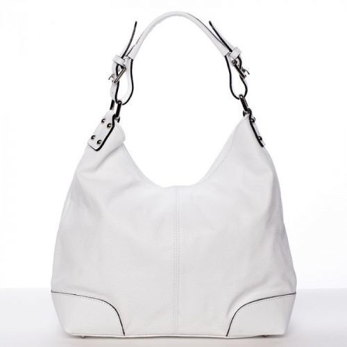 Kožená kabelka do ruky i přes rameno Lucia, bílá