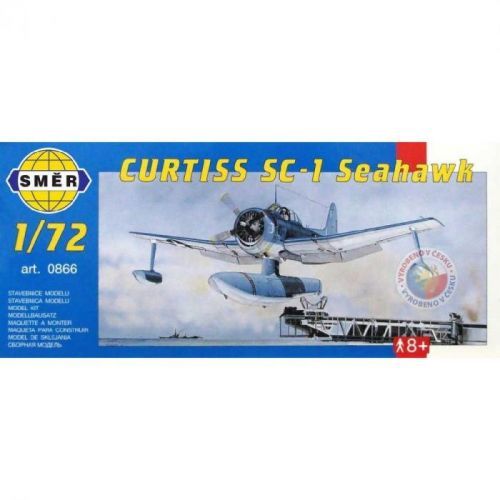 Model Curtiss SC-1 Seahawk 15,5x17,3cm v krabici 31x13,5x3,5cm