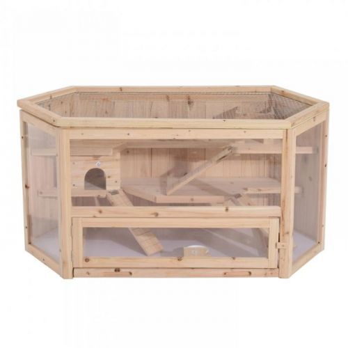 Goleto Dřevěná klec pro hlodavce 115 x 60 x 58 cm