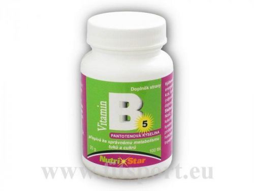 Nutristar Kyselina pantothenová B 5 40mg 100 tablet
