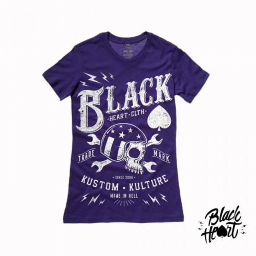 Tričko dámské Black Heart Classic Skull - fialové, S