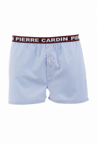 Pierre Cardin K2 károvaný blankytný Pánské šortký M blankytno-bílá