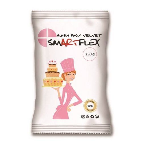 Potahovací a modelovací hmota na dorty Vanilka 0,25 kg v sáčku světle růžová - Smartflex Velvet