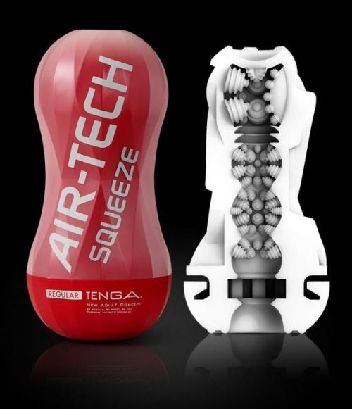 TENGA Air-Tech Squeeze Strong Suction Masturbator (Red)
