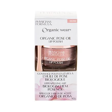 Physicians Formula Organic Wear Organic Rose Oil Lip Polish peeling na rty s šípkovým olejem 14,2 g odstín Rose pro ženy