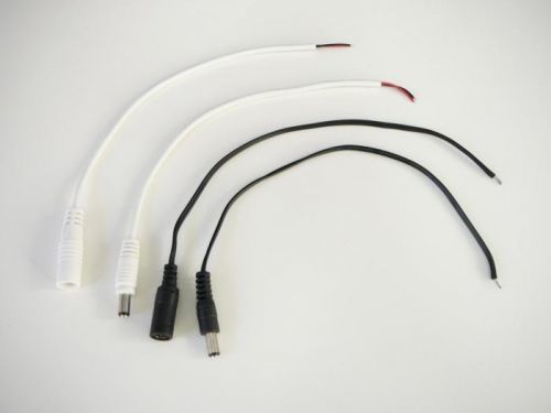 DC konektor napájecí  s kabelem samec černá barva 25cm