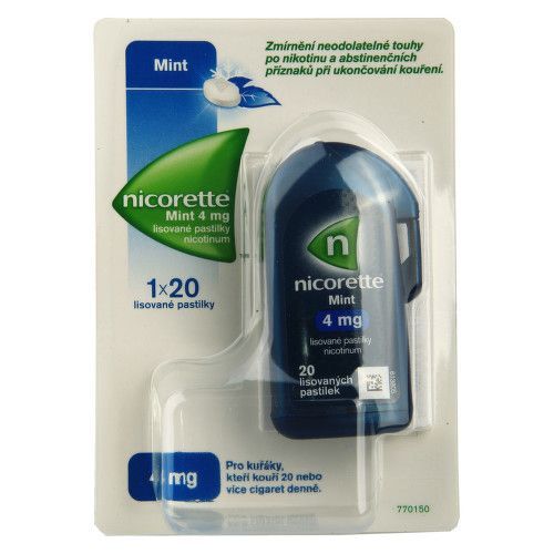 NICORETTE MINT 4 MG LISOVANÉ PASTILKY  20X4MG Pastilky rozp. v ústech