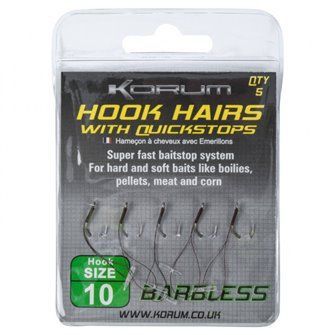 KORUM předvázané háčky s rychlozarážkou vel.10 BARBLESS 5ks
