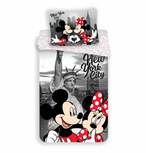 Jerry Fabrics Dětské jemné povlečení se zipem z mikrovlákna 140x200 - Mickey a Minnie in New York