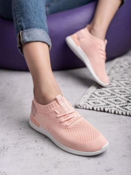 Výborné růžové  tenisky dámské bez podpatku