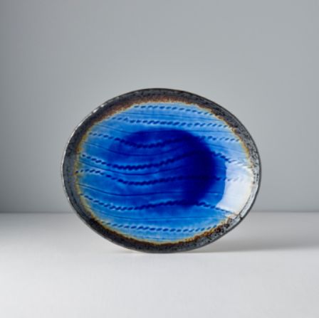 MIJ Mělký oválný talíř Cobalt Blue 24 x 20 cm