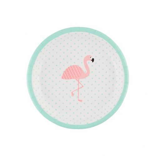 Papírový talíř 8 ks Sass & Belle Flamingo