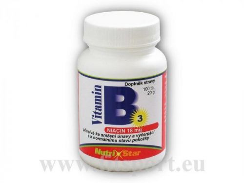 Nutristar Niacin vitamín B 3 18mg 100 tablet