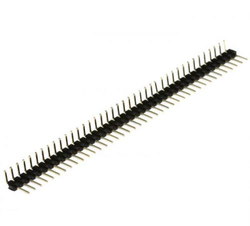 Lámací kolíková lišta jednořadá 40 pinů rm2.54mm pozlacená úhlová 90° xinya 112-a-s r 40g3