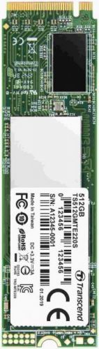 Transcend M.2 SSD 220S, 512GB, M.2 2280, PCIe Gen3x4, NVMe, M-Key, 3D TLC, with Dram (TS512GMTE220S)