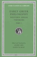 Early Greek Philosophy, Volume V: Western Greek Thinkers, Part 2 - Western Greek Thinkers, Part 2 (Laks Andre (Princeton University New Jersey))(Pevná vazba)