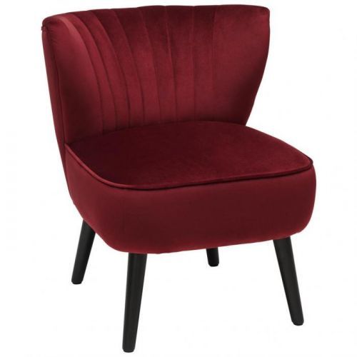 Křeslo Textil Černá Tmavě Červená Xora