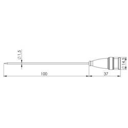 Vpichovací sonda Greisinger GF 2T-E1.5 610864, -70 až 250 °C, 100 mm, typ senzoru=Pt1000, Kalibrováno dlebez certifikátu