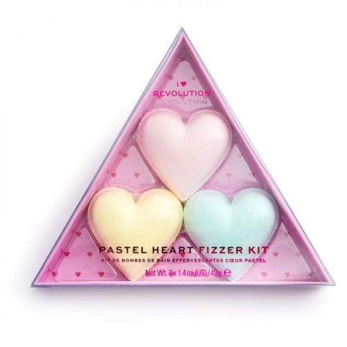I Heart Revolution Fizzer Kit Pastel Heart barevné šumivé tablety do koupele