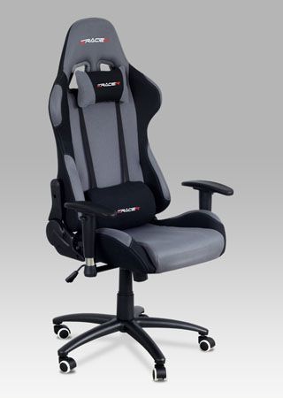 Herní židle na kolečkách ERACER F01 – šedá/černá