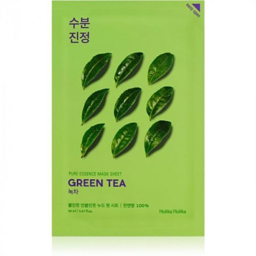Holika Holika Pure Essence Mask Sheet Green Tea pečující plátýnková maska pro citlivou a zarudlou pleť