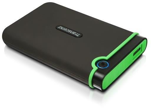 TRANSCEND 2TB StoreJet 25M3S SLIM, USB 3.0, 2.5” Externí Anti-Shock disk, tenký profil, šedo/zelený