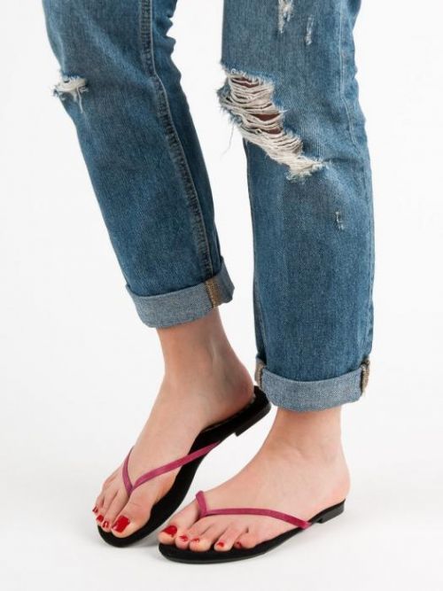 Luxusní dámské  nazouváky růžové bez podpatku