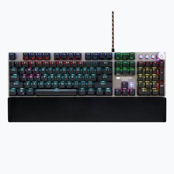 CANYON herní klávesnice NIGHTFALL, mechanická, drátová, multimediální se světelnými efekty, 104 kláves, US layout, CND-SKB7-US