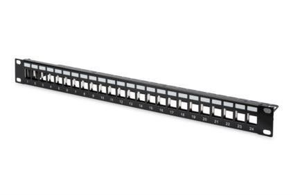 Digitus Blank Patch Panel, 24 port, stíněný, 1U, černý