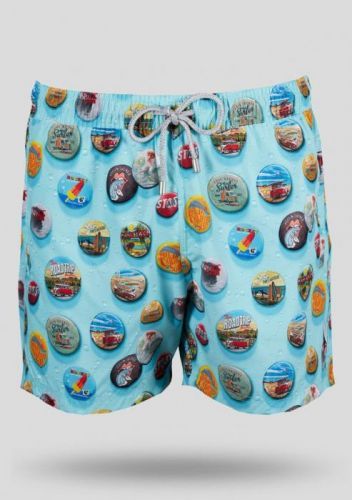 Pánské plavky John Frank JFSS19SW31 L Světle modrá