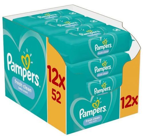 Pampers Vlhčené Ubrousky Fresh Clean 12X52Ks