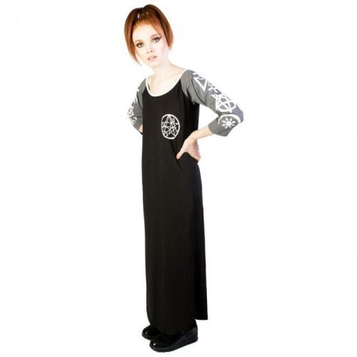 šaty dámské DISTURBIA - Necronomicon - Black/Grey - DIS782 L