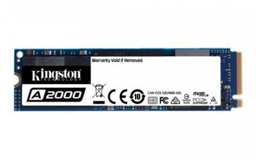 Kingston SSD 500GB A2000 PCIe NVMe Gen3x4 M.2 2280 TLC (čtení/zápis: 2200/2000MB/s; 180/200K IOPS), SA2000M8/500G