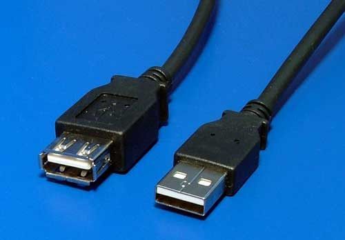 Kabel USB 2.0 A-A 30cm prodlužovací, černý