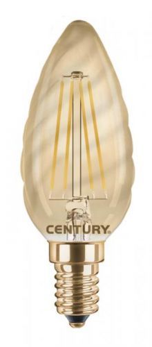 CENTURY LED FILAMENT SVÍČKA TWIST EPOCA 4W E14 2200K 320Lm 360d 35x97mm IP20 Čirá