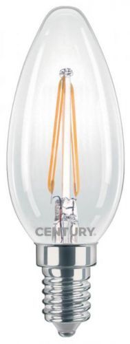 CENTURY LED FILAMENT SVÍČKA ČIRÁ 2W E14 2700K 245Lm 360d 35x98mm IP20 Teplá bílá Čirá