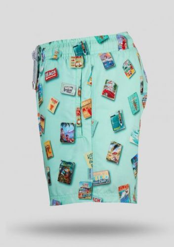 Pánské plavky John Frank JFSS19SW19 L Peprmint-bílá