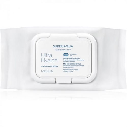 Missha Super Aqua 10 Hyaluronic Acid čisticí a odličovací ubrousky