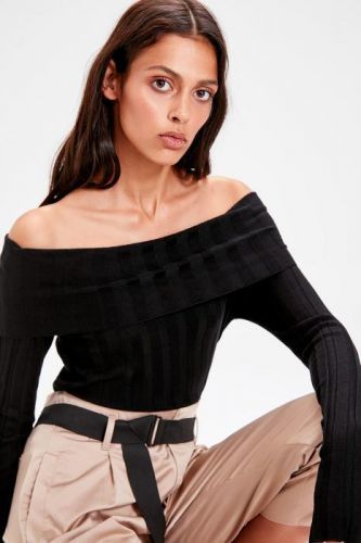 Trendyol Black Carmen Collar Knitwear Sweater