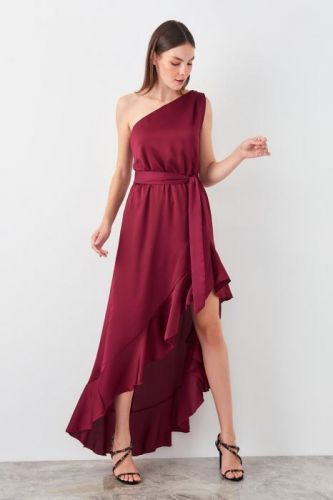 Trendyol Fuchsia Bluzan Detailed Evening Dress