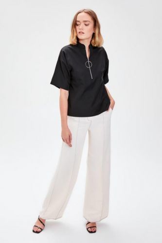 Trendyol Black Zipper Detailed Blouse