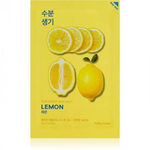 Holika Holika Pure Essence Mask Sheet Lemon plátýnková maska se zjemňujícím a osvěžujícím účinkem s vitaminem C
