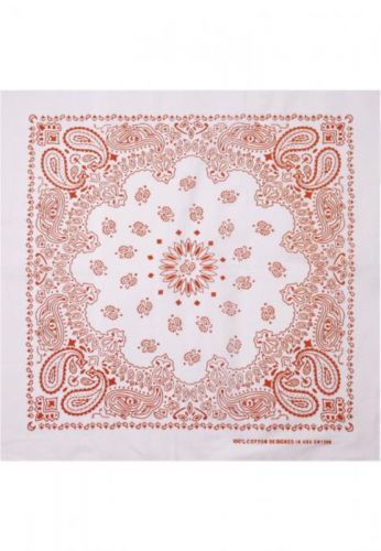 Šátek Bandana XL Urban Classics - bílý-oranžový