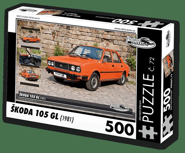 Retro-Auta© Puzzle Č. 72 - Škoda 105 Gl (1981) 500 Dílků