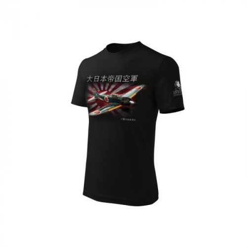 Triko Antonio s letounem MITSHUBISHI A6M ZERO J - černé, XXL