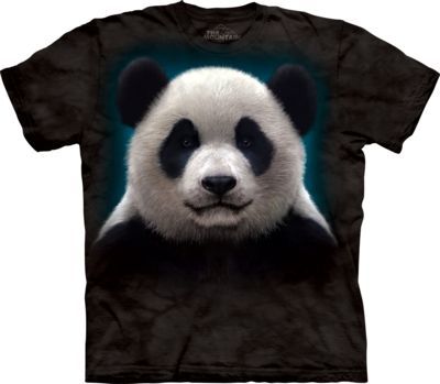 Tričko unisex The Mountain Panda Head - černé, 5XL