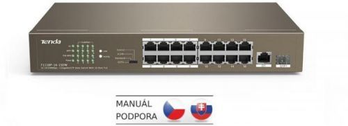 TENDA TEF1118P-16-150W PoE AT switch - 16x PoE 100 Mb/s + 1x Uplink 1Gb/s RJ45/SFP, PoE (TEF1118P-16-150W)