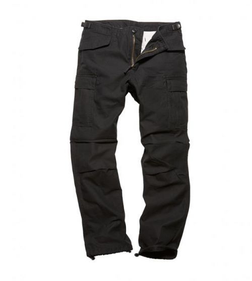 Kalhoty Vintage Industries M65 Heavy Satin - černé, L